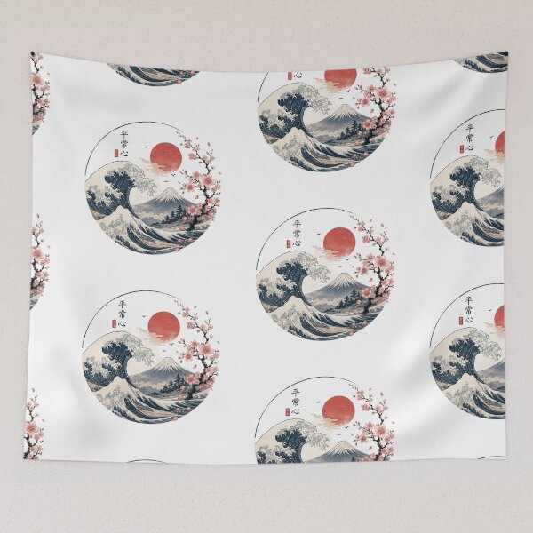 Item preview, Japanese Wave & Sakura Landscape designed and sold by LunaVales.
