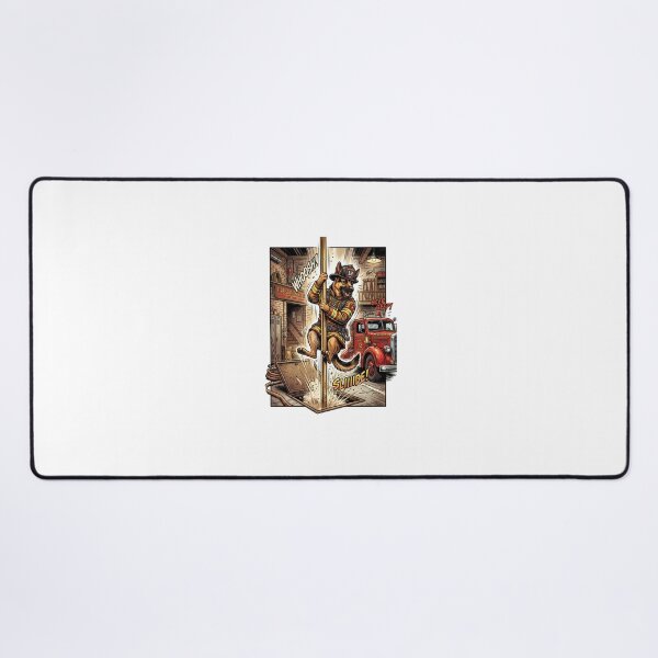 Item preview, Brave Firefighter: German Shepherd in Action on White designed and sold by PictoVibe.