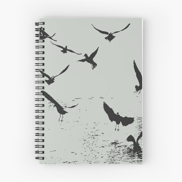 Item preview, Silhouette Of A Flock Of Seagulls Scavenging Black designed and sold by taiche.