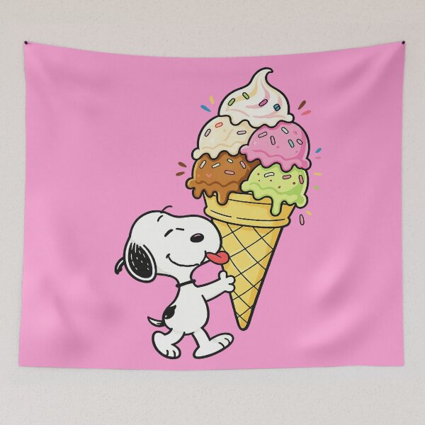 Item preview, Snoopy eating a giant ice cream cone designed and sold by YChangShop.