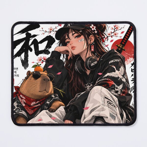 Item preview, GCR1 Harmony Street | Japanese Anime Girl & Capybara designed and sold by GCR1.