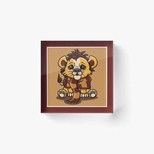 Item preview, Lion Red and Gold Scarf Square designed and sold by colormemaroon.