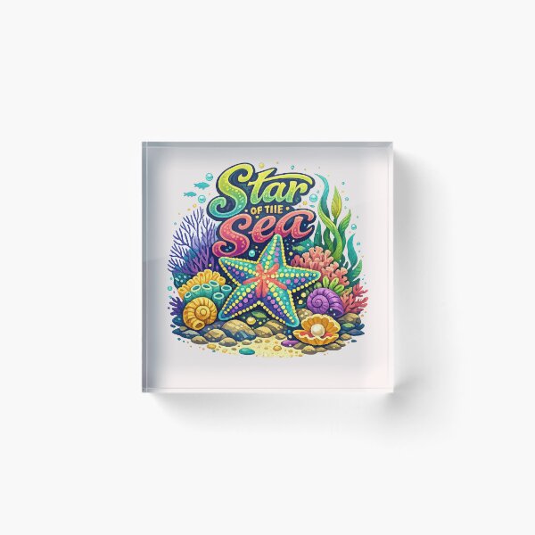 Item preview, Star of the Sea Colorful Starfish Coral Reef Illustration designed and sold by inkoutninja.