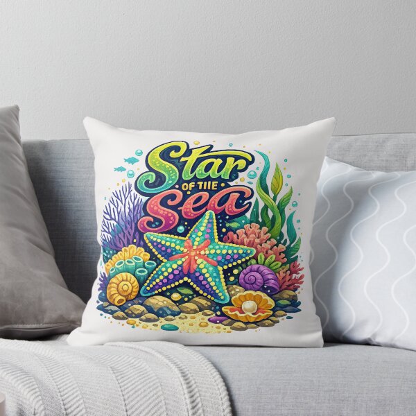 Item preview, Star of the Sea Colorful Starfish Coral Reef Illustration designed and sold by inkoutninja.