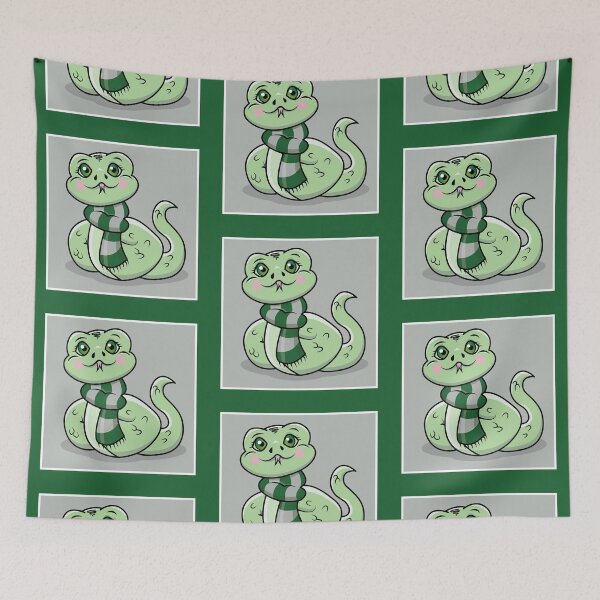 Item preview, Snake Green and Silver Scarf Square designed and sold by colormemaroon.
