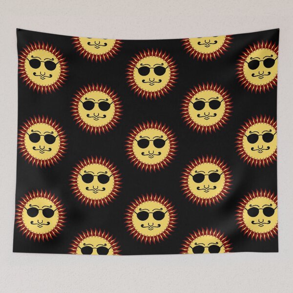 Item preview, Cool Retro Sun Face Wearing Sunglasses Illustration designed and sold by enjoystudioTHs.