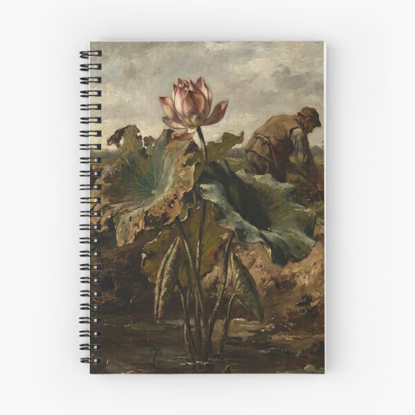 Item preview, Minimalist Lotus Flower Painting in Gustave Courbet Realism Style designed and sold by OddlySticky.