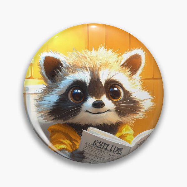 Item preview, Raccoon Bathroom Newspaper Reader Cute Cartoon Cozy Humor designed and sold by mildaclairmo.
