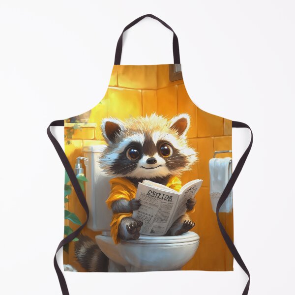 Item preview, Raccoon Bathroom Newspaper Reader Cute Cartoon Cozy Humor designed and sold by mildaclairmo.