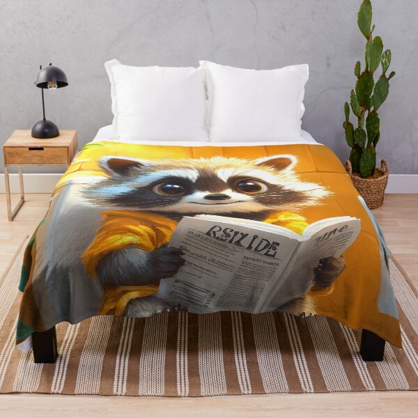 Item preview, Raccoon Bathroom Newspaper Reader Cute Cartoon Cozy Humor designed and sold by mildaclairmo.