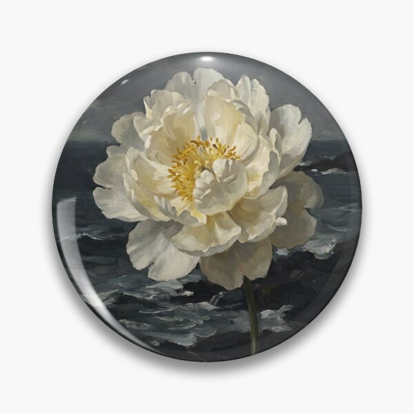 Item preview, Minimalist White Peony Flower Macro Painting in Homer Realism Style designed and sold by OddlySticky.