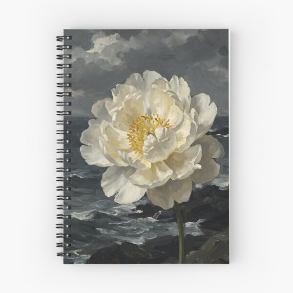 Item preview, Minimalist White Peony Flower Macro Painting in Homer Realism Style designed and sold by OddlySticky.