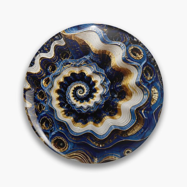 Item preview, Intricate Gold and Blue Spiral designed and sold by Vicky Brago-Mitchell®.