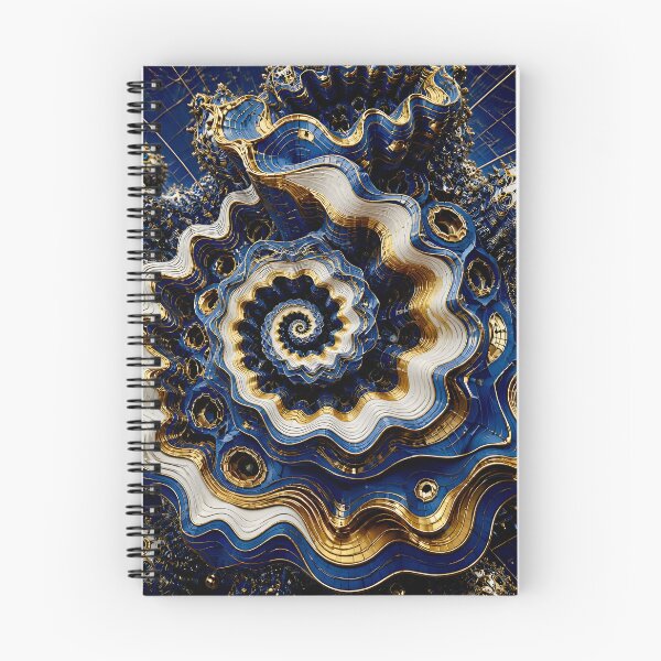 Item preview, Intricate Gold and Blue Spiral designed and sold by Vicky Brago-Mitchell®.