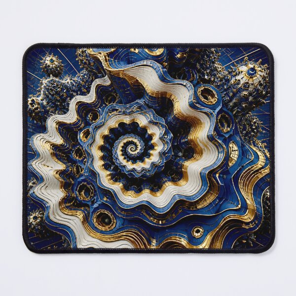 Item preview, Intricate Gold and Blue Spiral designed and sold by Vicky Brago-Mitchell®.