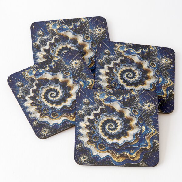 Item preview, Intricate Gold and Blue Spiral designed and sold by Vicky Brago-Mitchell®.