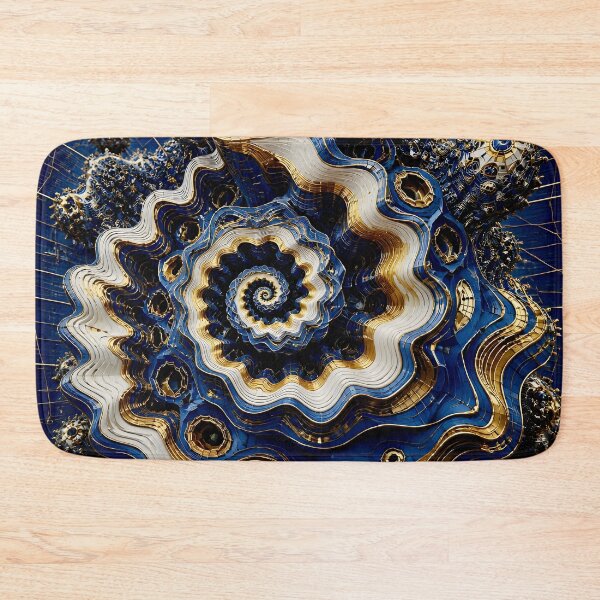 Item preview, Intricate Gold and Blue Spiral designed and sold by Vicky Brago-Mitchell®.