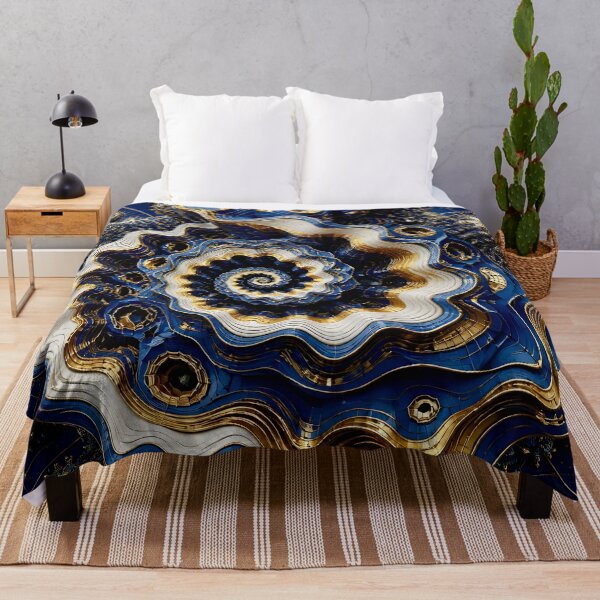 Item preview, Intricate Gold and Blue Spiral designed and sold by Vicky Brago-Mitchell®.
