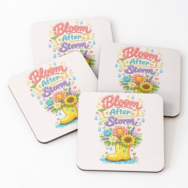 Item preview, Bloom After the Storm Inspirational Floral Rain Boot Design designed and sold by inkoutninja.