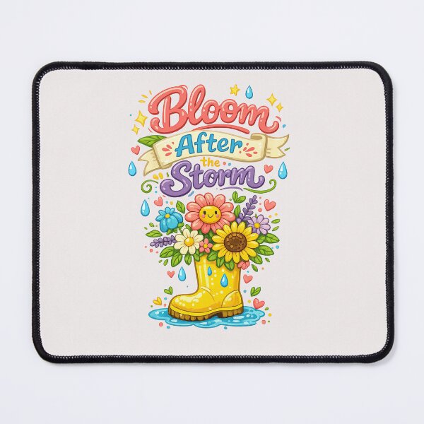 Item preview, Bloom After the Storm Inspirational Floral Rain Boot Design designed and sold by inkoutninja.