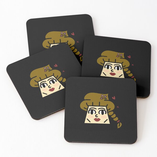 Item preview, Square Face Lady With Floral Braid Cute Retro Illustration designed and sold by enjoystudioTHs.