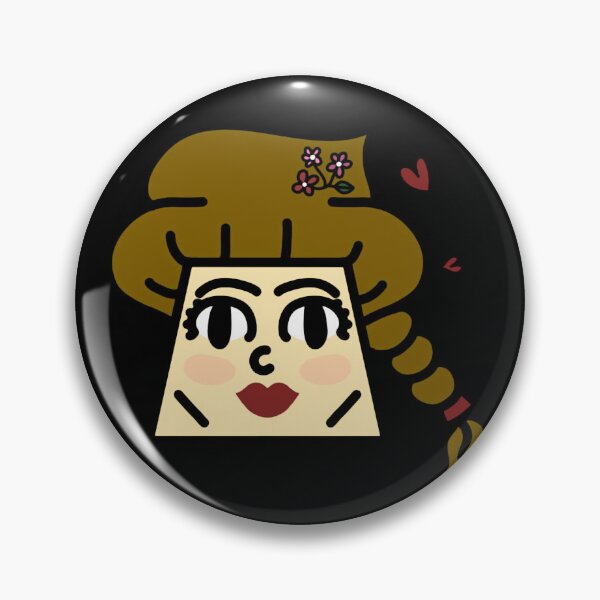 Item preview, Square Face Lady With Floral Braid Cute Retro Illustration designed and sold by enjoystudioTHs.