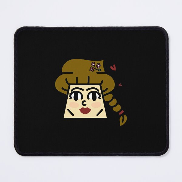 Item preview, Square Face Lady With Floral Braid Cute Retro Illustration designed and sold by enjoystudioTHs.