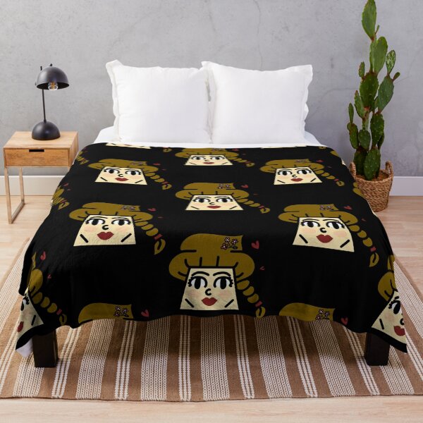 Item preview, Square Face Lady With Floral Braid Cute Retro Illustration designed and sold by enjoystudioTHs.