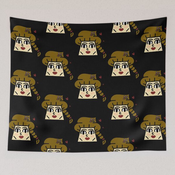 Item preview, Square Face Lady With Floral Braid Cute Retro Illustration designed and sold by enjoystudioTHs.