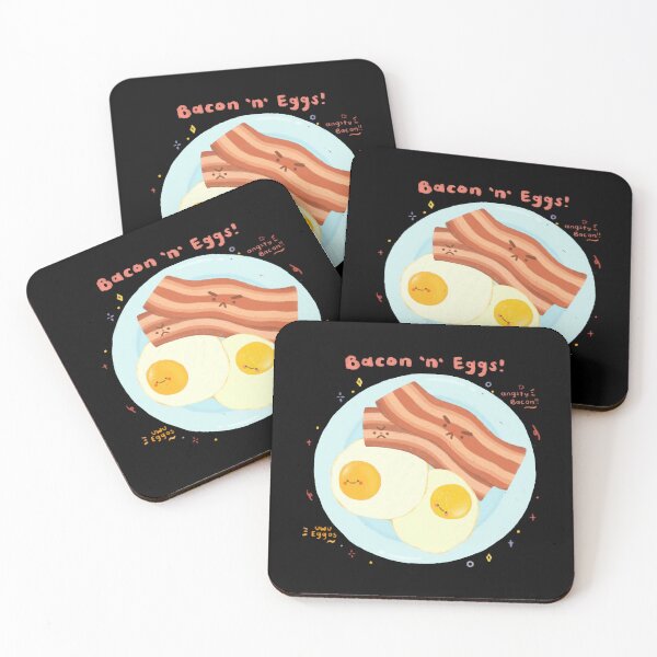 Artikelvorschau, Niedliches Kawaii-Frühstücksteller-Design mit Speck und Eiern entworfen und verkauft von Chubbitshop.