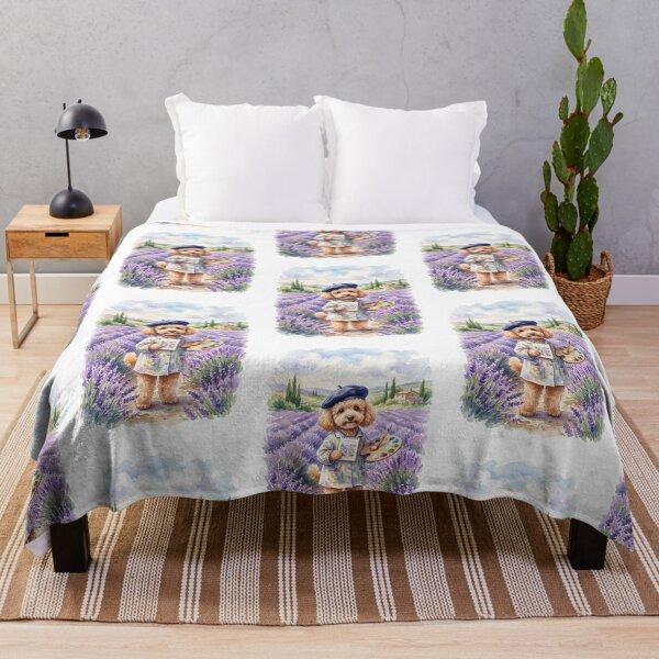 Item preview, Impressionist Artist: Poodle in the Lavender Field designed and sold by PictoVibe.