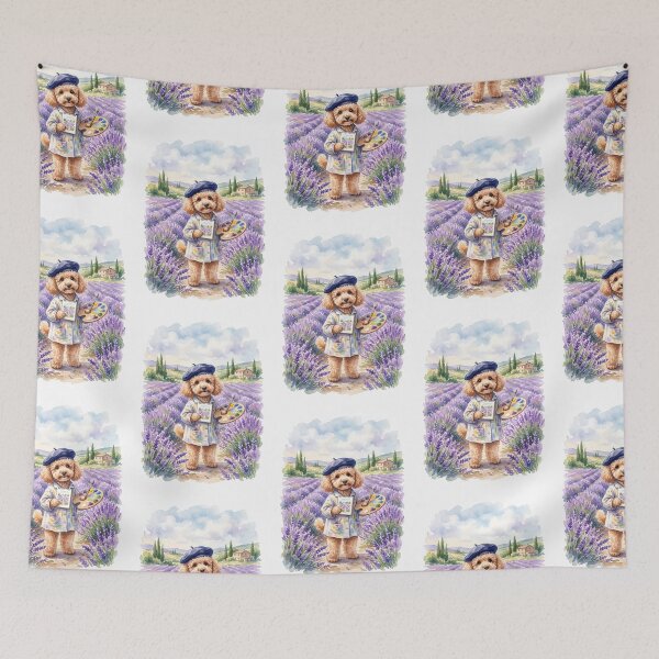 Item preview, Impressionist Artist: Poodle in the Lavender Field designed and sold by PictoVibe.