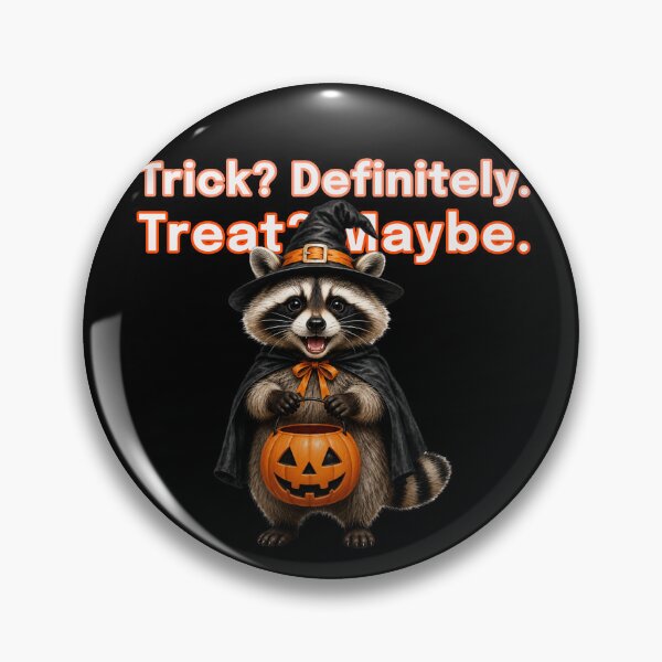 Item preview, Halloween Raccoon Witch - Trick? Definitely. Treat? Maybe. designed and sold by Giddy Bear Gifts.