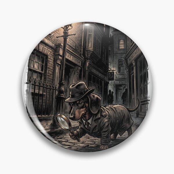 Item preview, Mystery in the Fog: Dachshund Noir Detective designed and sold by PictoVibe.