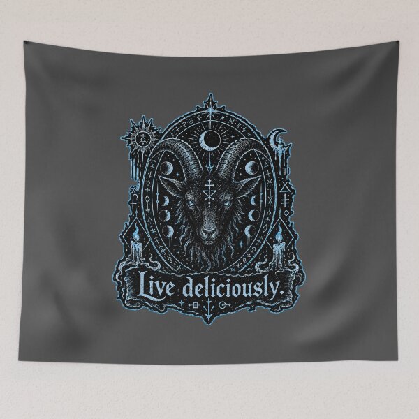 Item preview, Live Deliciously Gothic Black Goat Occult Art Prints designed and sold by PinUpPizzazz.