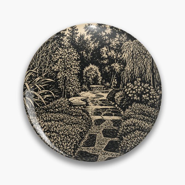 Item preview, Stone Garden Path | Botanical Linocut designed and sold by Linoluca.