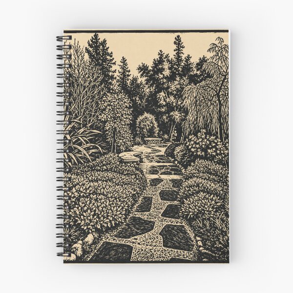Item preview, Stone Garden Path | Botanical Linocut designed and sold by Linoluca.
