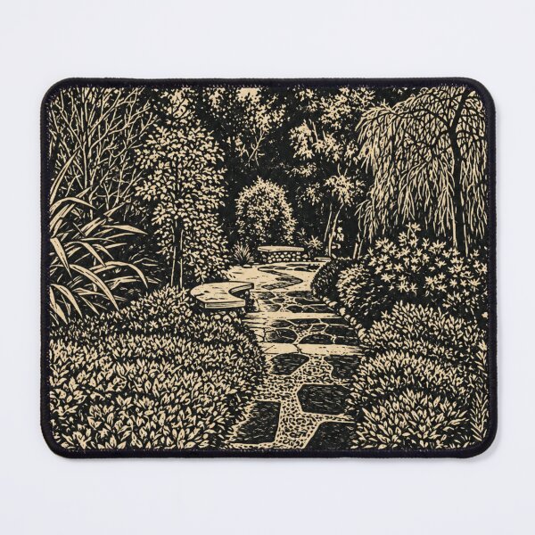 Item preview, Stone Garden Path | Botanical Linocut designed and sold by Linoluca.