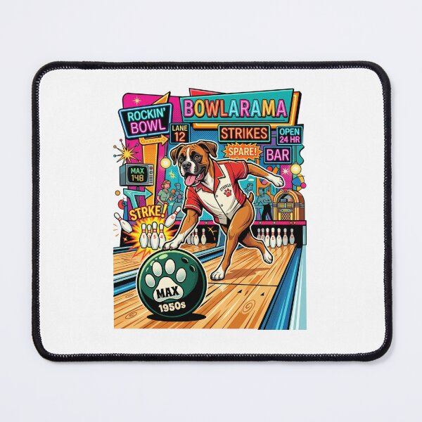 Item preview, Canine Strike: Boxer Bowling Champion Retro Style designed and sold by PictoVibe.