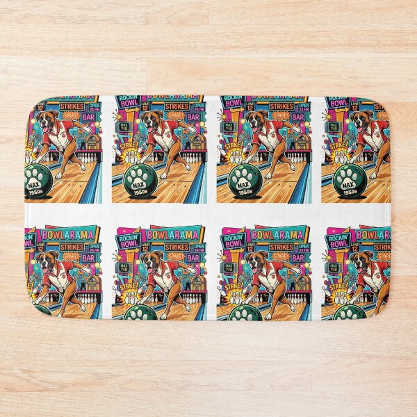 Item preview, Canine Strike: Boxer Bowling Champion Retro Style designed and sold by PictoVibe.