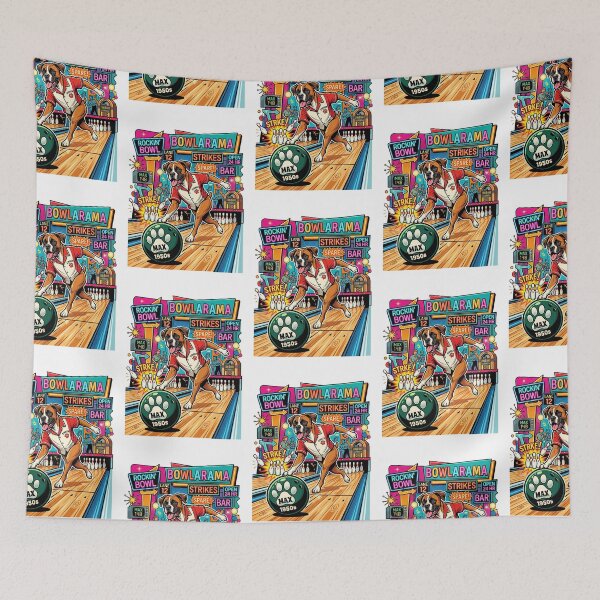 Item preview, Canine Strike: Boxer Bowling Champion Retro Style designed and sold by PictoVibe.