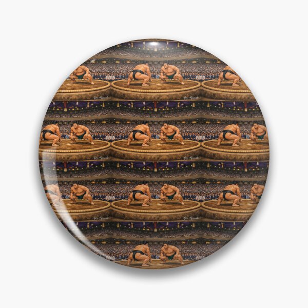 Item preview, Panoramic Sumo Showdown in the Dohyo – Realistic Arena Cartoon Art designed and sold by The Art Queen Of Michigan .