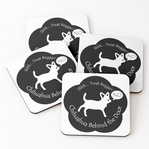 Item preview, Funny Chihuahua Treat Beggar Behind the Door Black Base designed and sold by Na7nasColorShop.