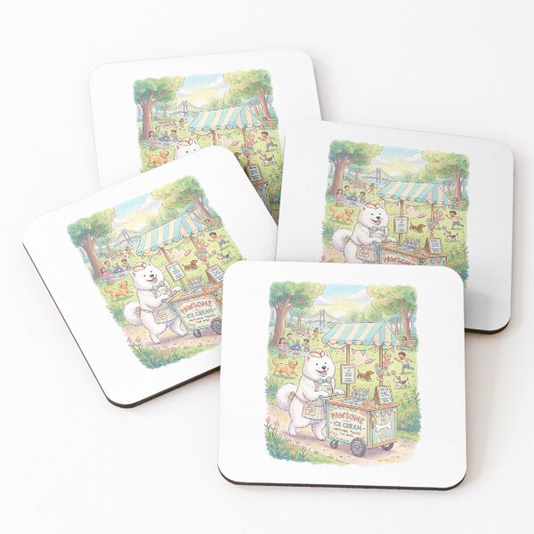 Item preview, Summer Smile: Samoyedo Artisanal Ice Cream Vendor designed and sold by PictoVibe.