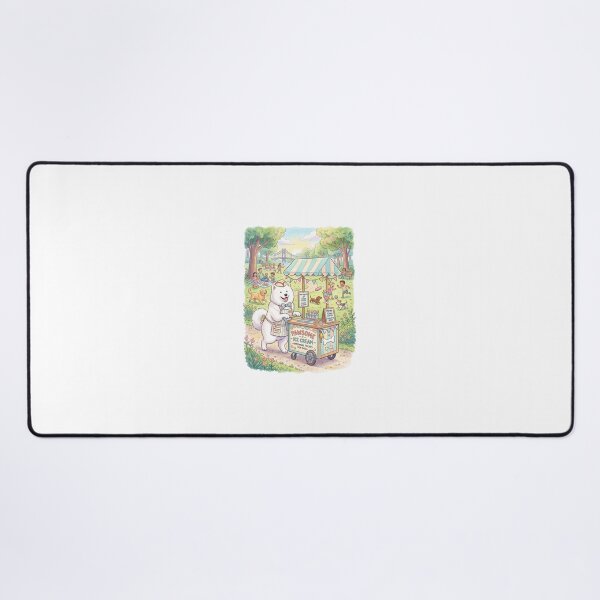 Item preview, Summer Smile: Samoyedo Artisanal Ice Cream Vendor designed and sold by PictoVibe.