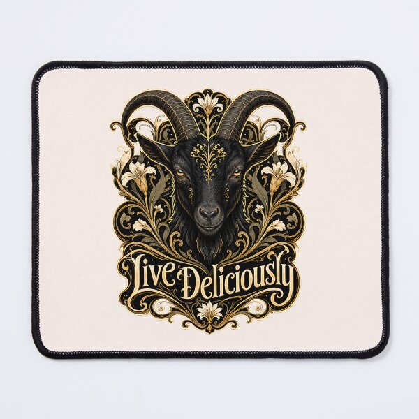 Item preview, Live Deliciously Art Nouveau Black Goat Occult Prints designed and sold by PinUpPizzazz.