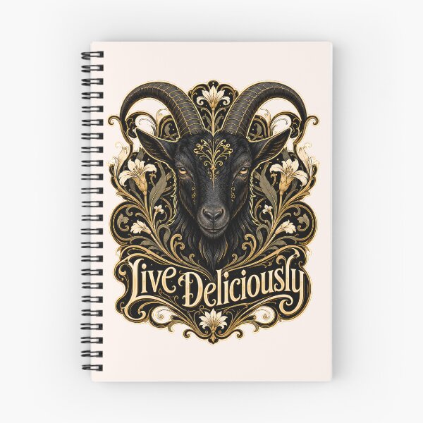Item preview, Live Deliciously Art Nouveau Black Goat Occult Prints designed and sold by PinUpPizzazz.