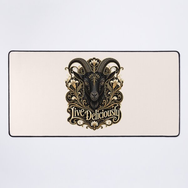 Item preview, Live Deliciously Art Nouveau Black Goat Occult Prints designed and sold by PinUpPizzazz.