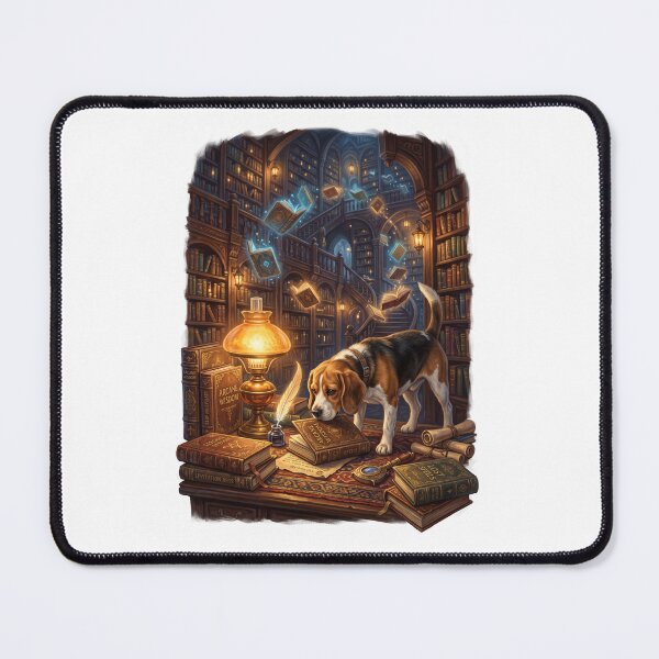 Item preview, Magical Librarian: Beagle Among LevITATING Books designed and sold by PictoVibe.
