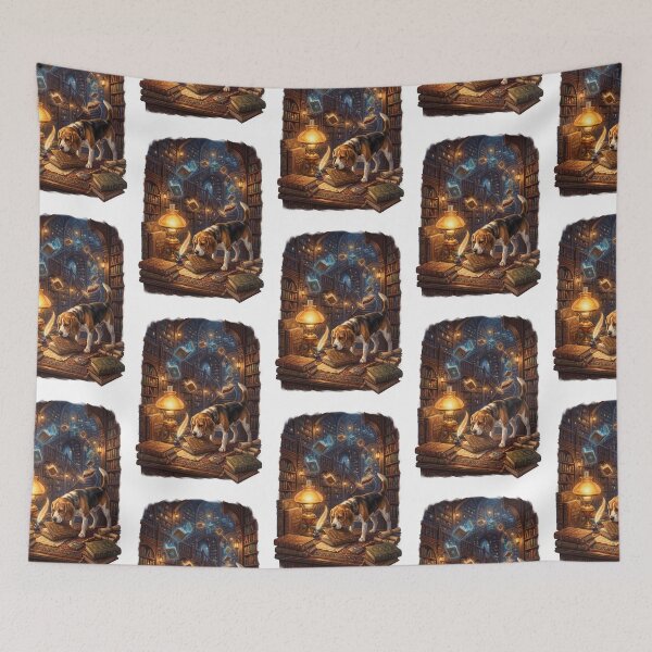 Item preview, Magical Librarian: Beagle Among LevITATING Books designed and sold by PictoVibe.